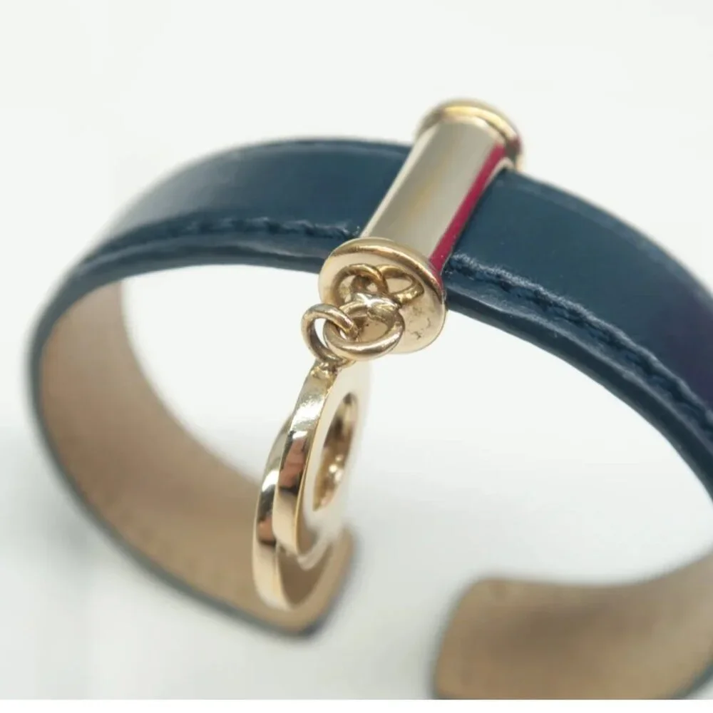 100% Authentic BVLGARI Leather Tag Cuff Bracelet - Picture 8 of 12